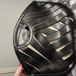 Black and Cream Women's Handbag